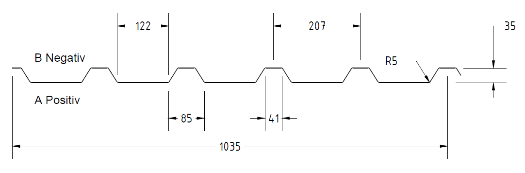 Dachblech H35/207 0,75mm RAL 7016