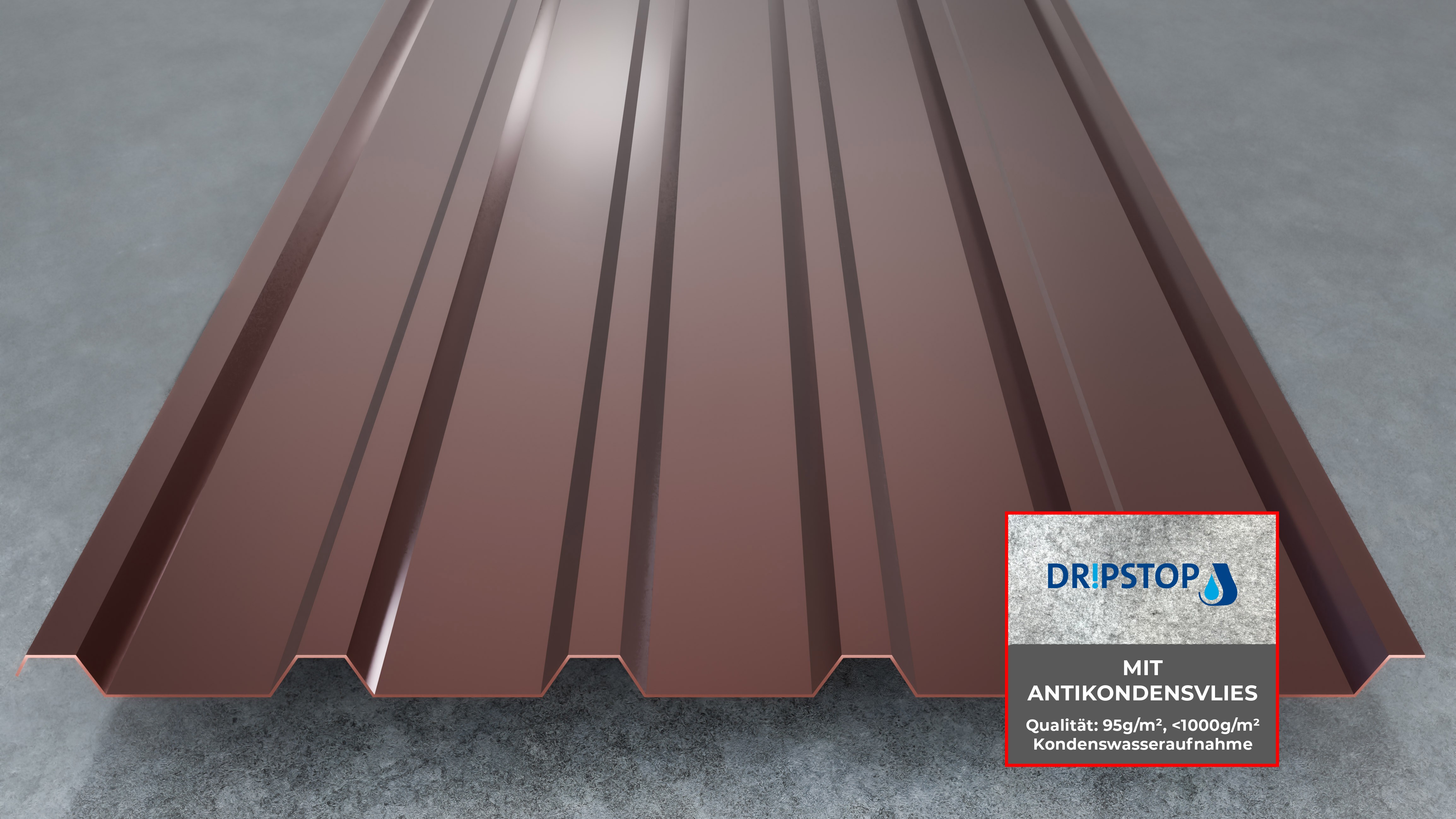 Dachblech H35/207 0,75mm RAL 8012 mit Antikondensvlies