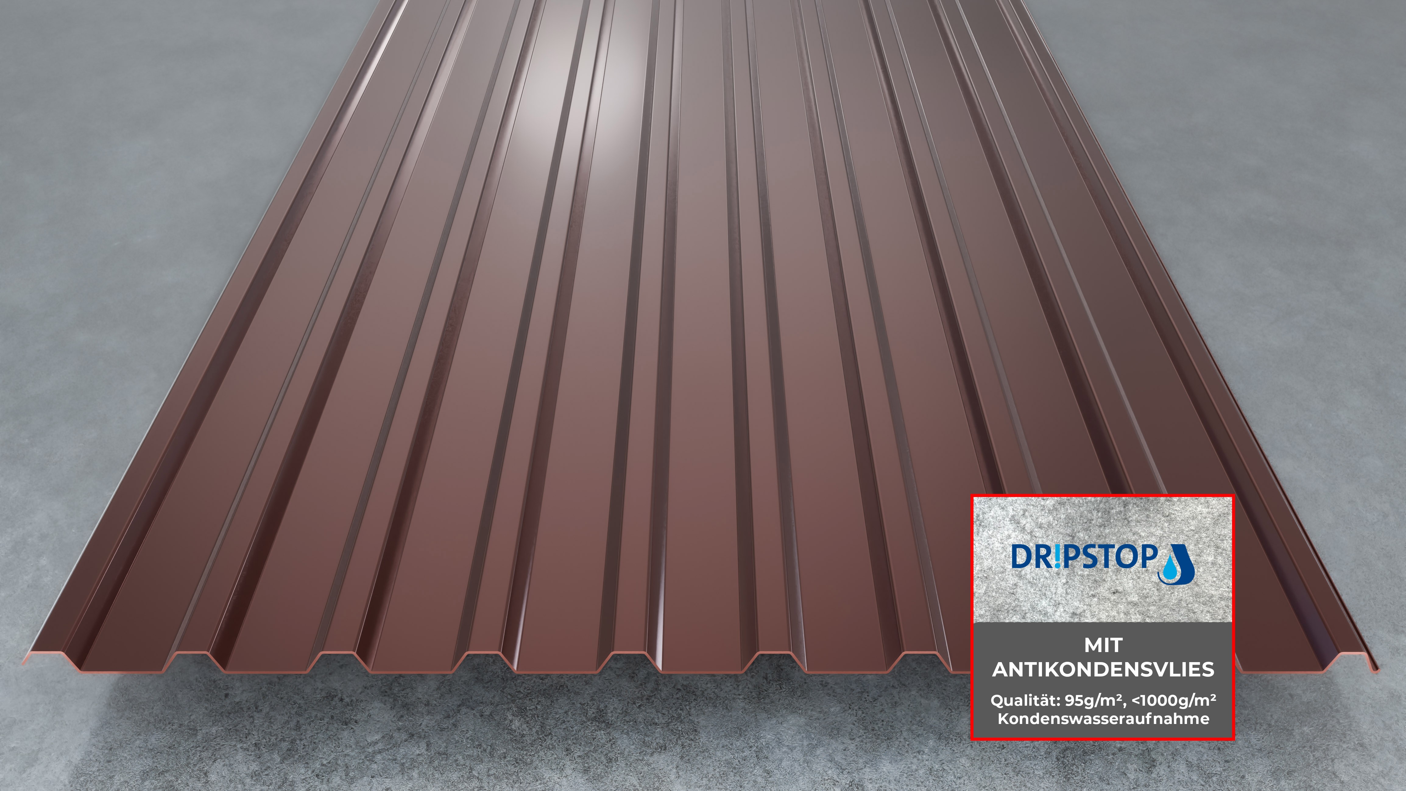 Dachblech H20/115 0,50mm RAL 8012 mit Antikondensvlies